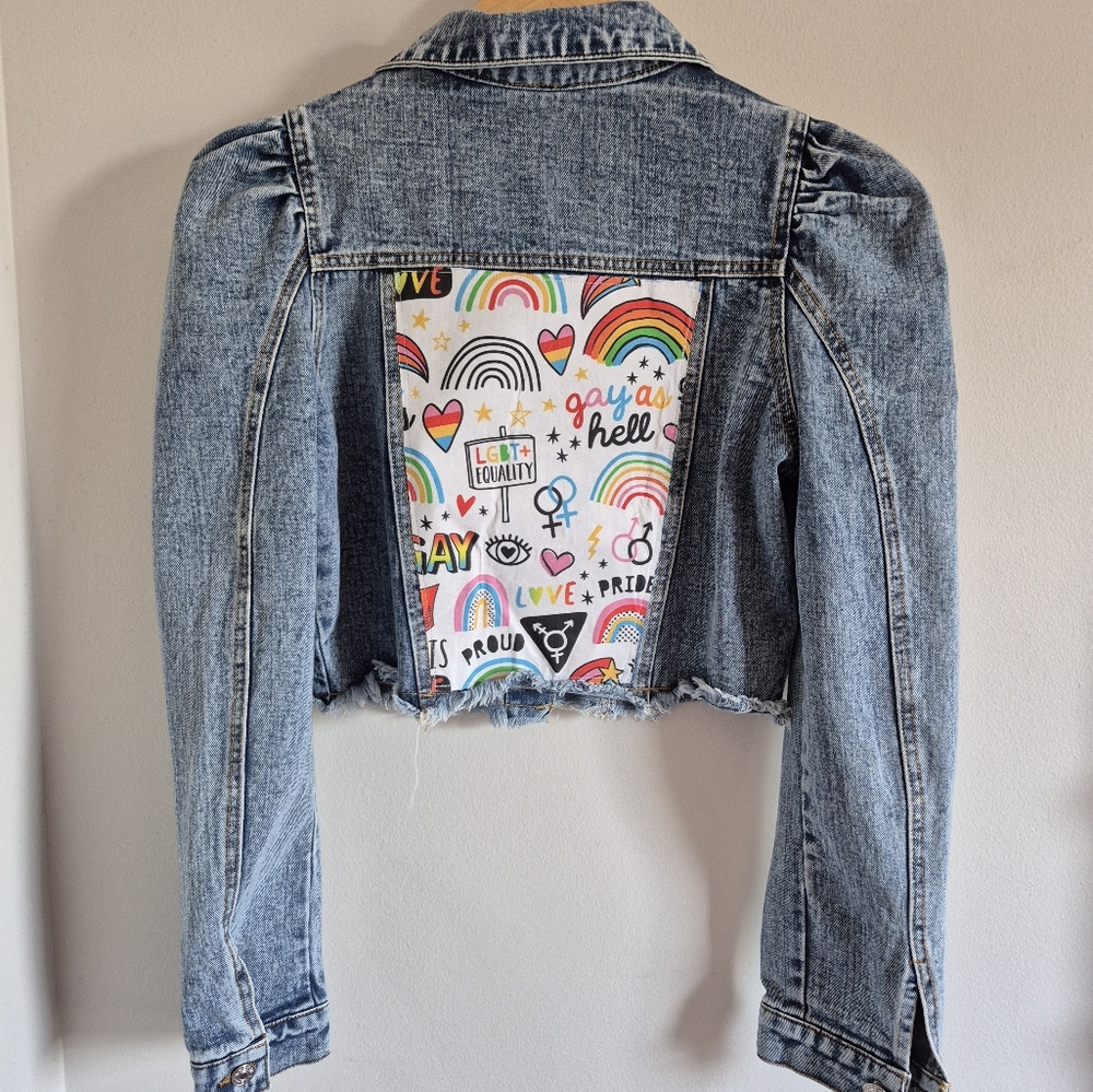 Upcycled Pride Jean Jacket